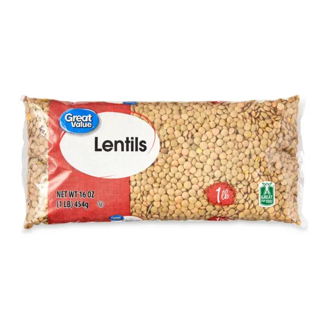 Great Value Lentils, 4 lb, front of pack