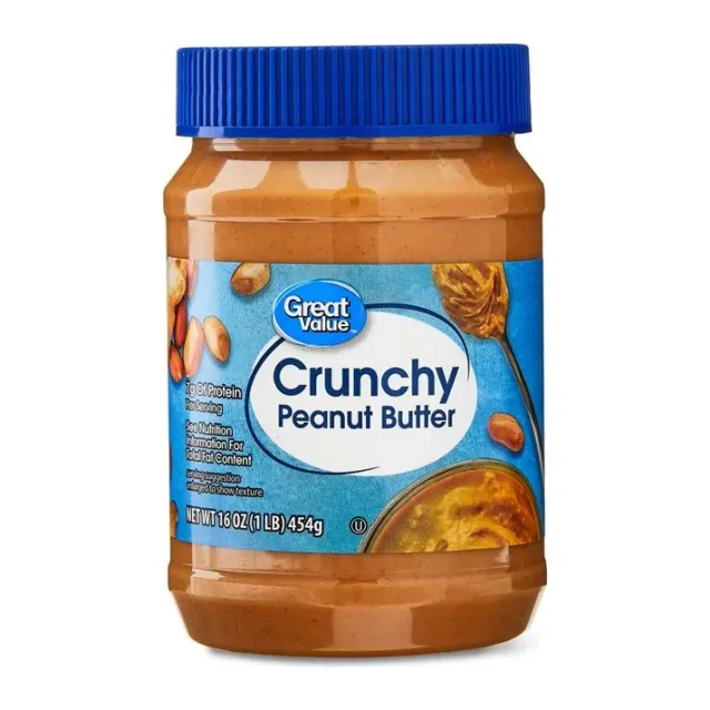 Great Value Crunchy peanut butter, front of pack