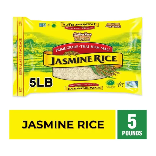 Golden Star Thai Hom Mali Jasmine Rice, front of pack