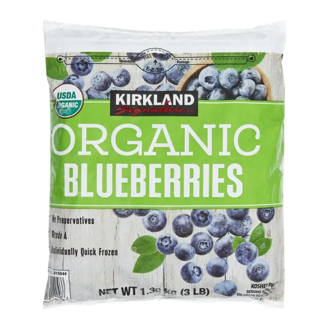 Kirkland Signature Organic Blueberries, front of pack