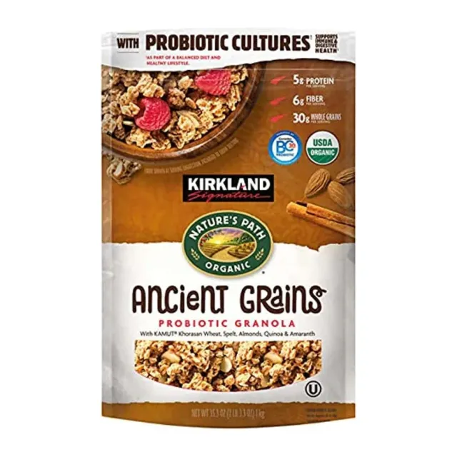 Nature's Path Organic Ancient Grains Probiotic Granola for Kirkland Signature, front of pack