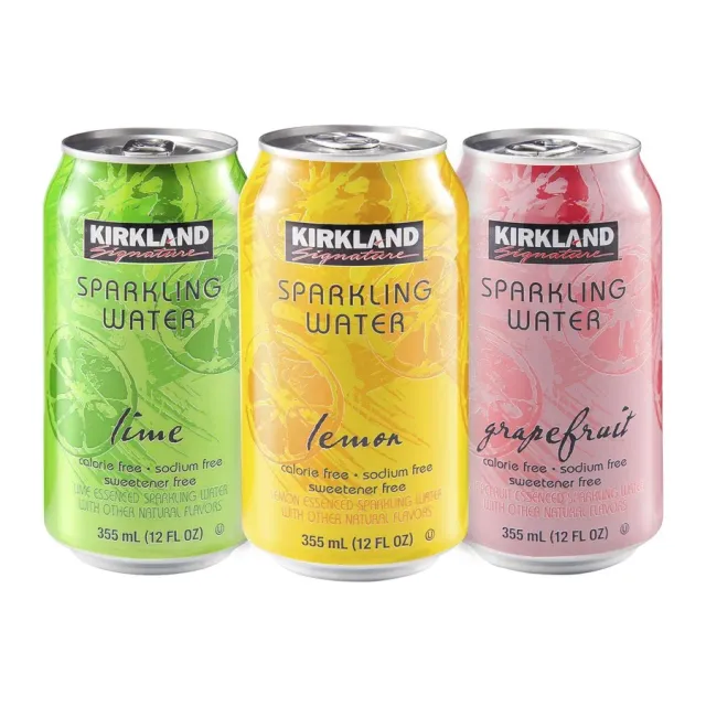 Kirkland Signature Lime Sparkling Water, front of pack