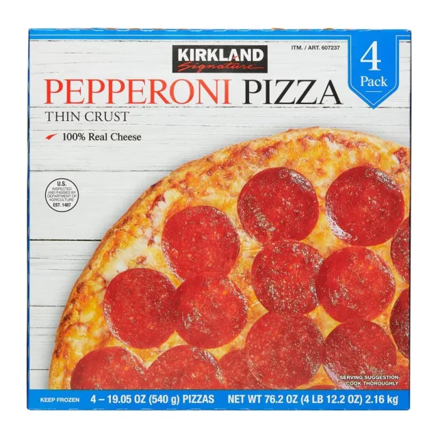Kirkland Signature Pepperoni Pizza, front of pack