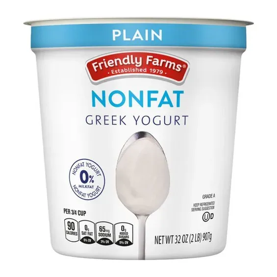 Friendly Farms Nonfat Greek Yogurt, front of pack