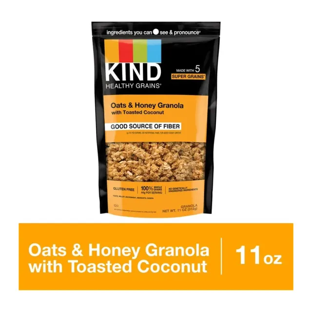 KIND Healthy Grains Granola Oats & Honey With Toasted Coconut, front of pack