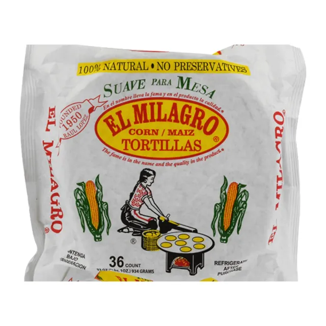 Milagro Tortillas, front of pack