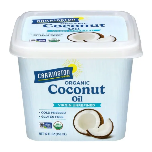 Carrington Farms Organic Unrefined Virgin Coconut Oil, front of pack