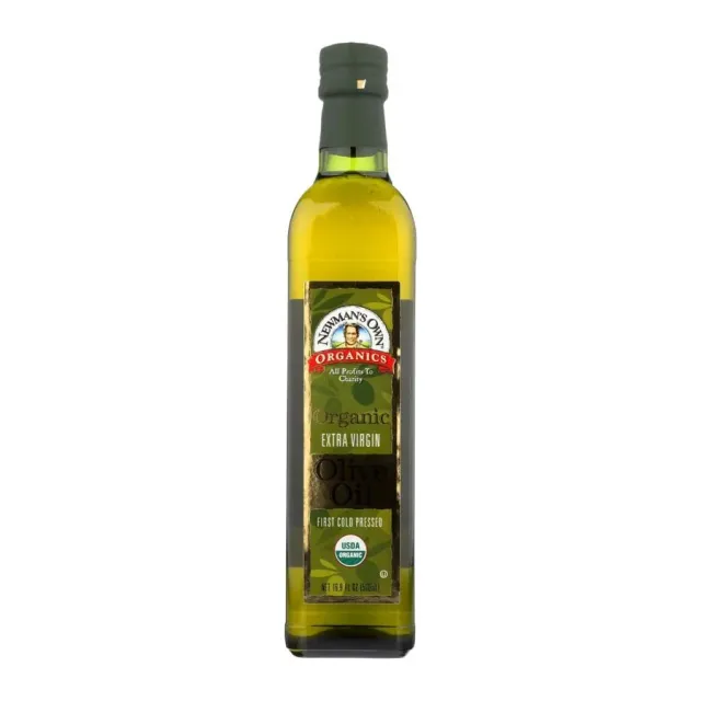 Newman's Own Organic extra virgin olive oil, front of pack