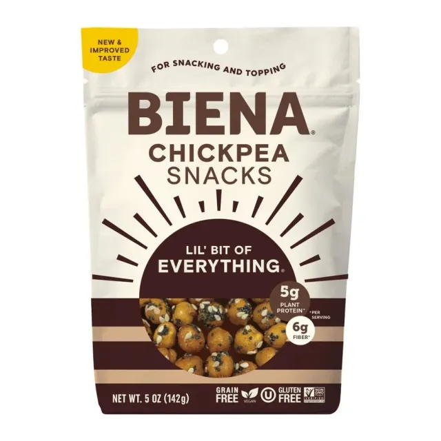 Biena Chickpea Snacks, front of pack
