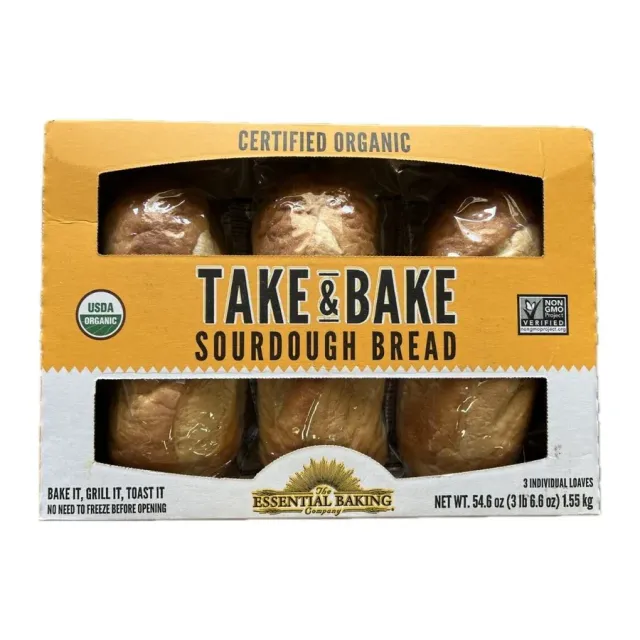 The Essential Baking Company Organic Bake-At-Home Sourdough Bread, front of pack