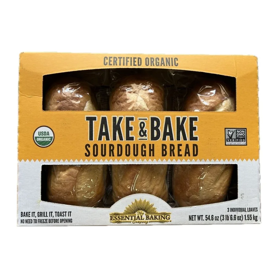 The Essential Baking Company Organic Bake-At-Home Sourdough Bread, front of pack
