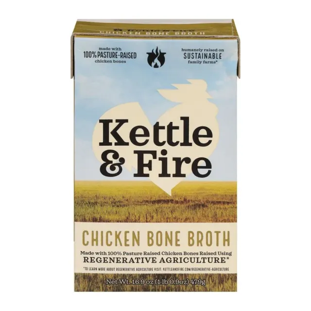 Kettle & Fire Regenerative Chicken Bone Broth, front of pack
