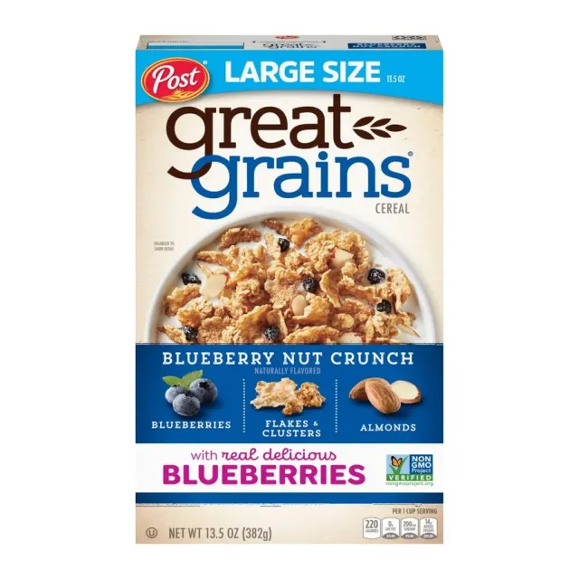 Great Grains Cereal Blueberry Morning, front of pack
