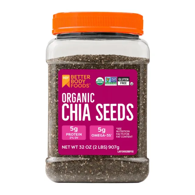 Betterbody Foods Organic Chia Seeds, front of pack